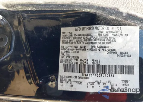 2002 Ford Mustang z USA, uszkodzony, nr VIN 1FAFP44432F142584